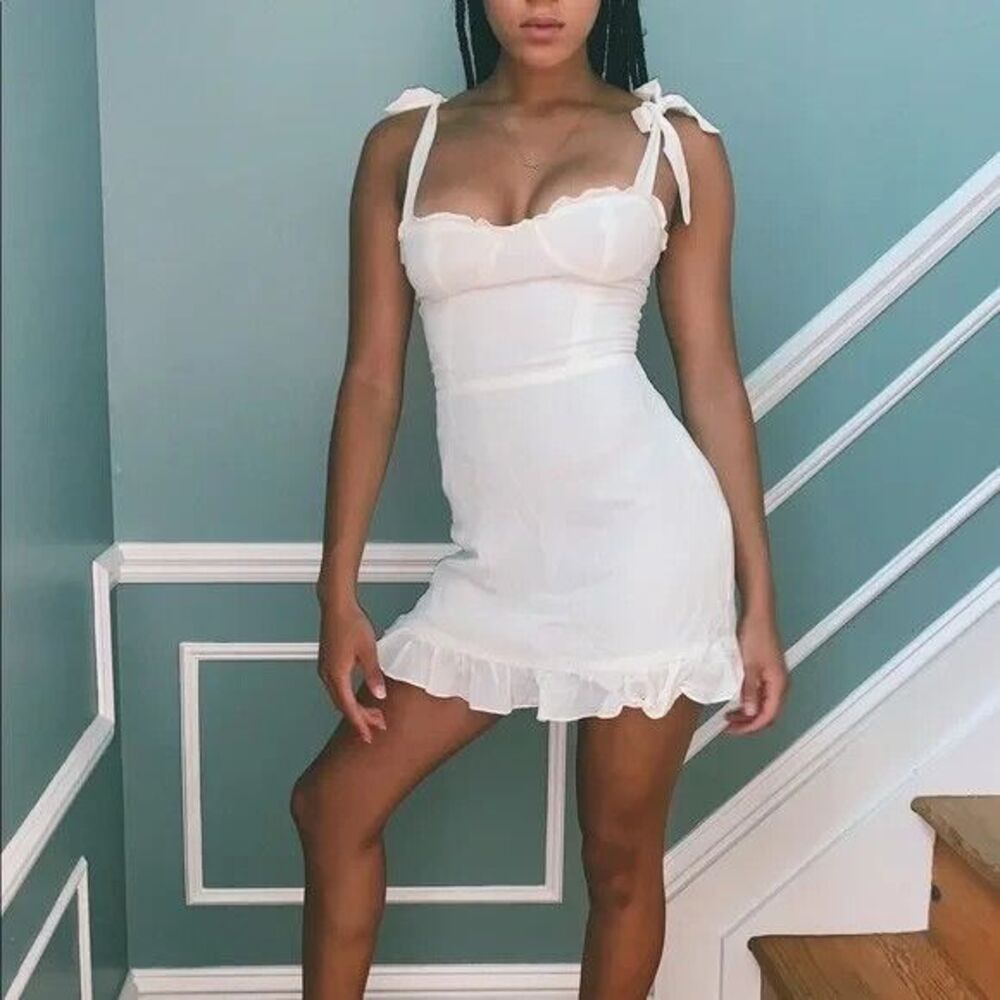 NWOT REFORMATION Christine Dress In Ivory SZ 10